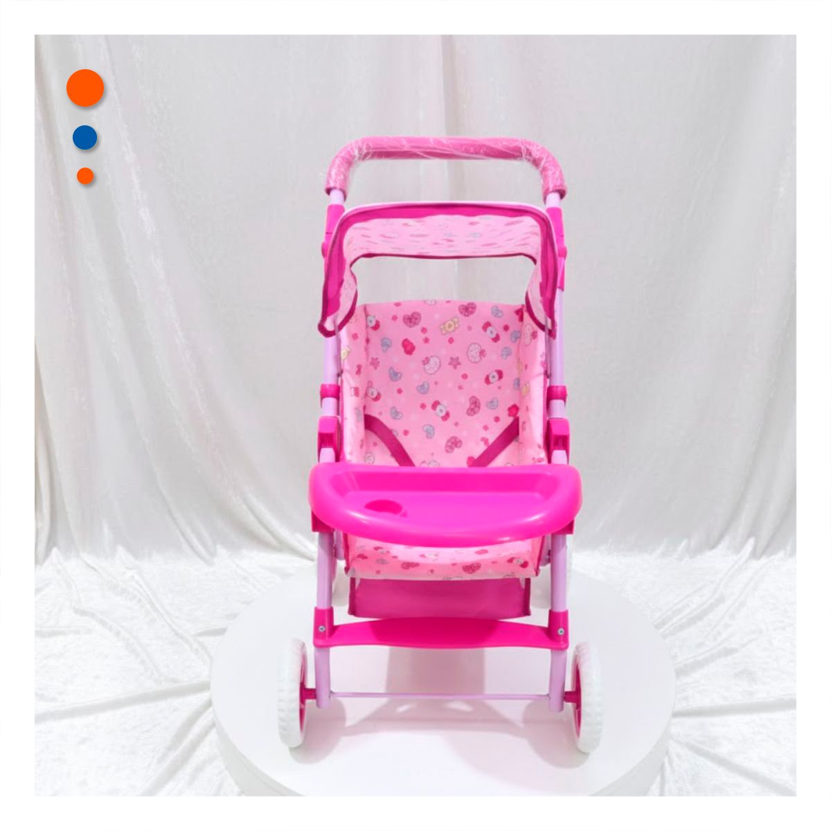 PACK2 TRANSPORTE PARA MUÑECA CON DISEÑO CARAMELOS Y ESTRUCTURA RESISTENTE ROSADO 68CM - 2