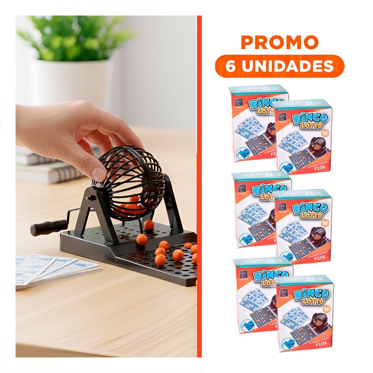 PACK6 ENTRETENIMIENTO LOTTO MEDIANO EN EMPAQUE ROJO NEGRO PARA FAMILIA - 1