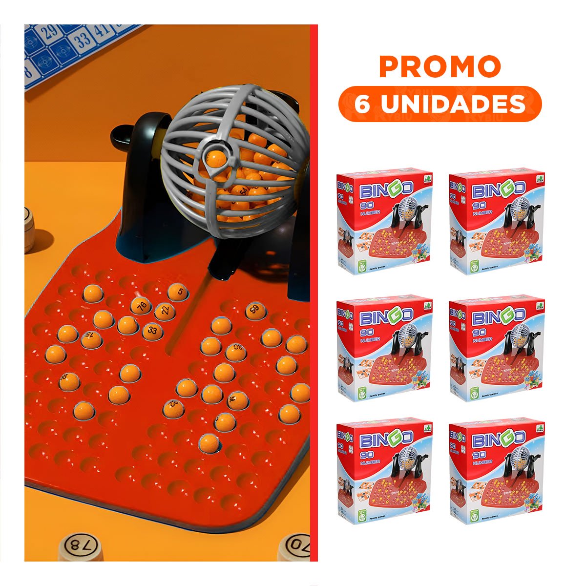 PACK6 DINAMICA CLASICA 90 NUMEROS Y 48 CARTAS ROJO Y NEGRO PARA JUEGO EN CASA - 1