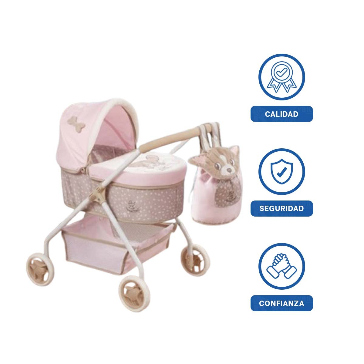 CARREOLA DIDI 3 EN 1 40X80X70CM CON ESTRUCTURA ADAPTABLE PARA MUNECA Y+LIGAS REGALO - 3