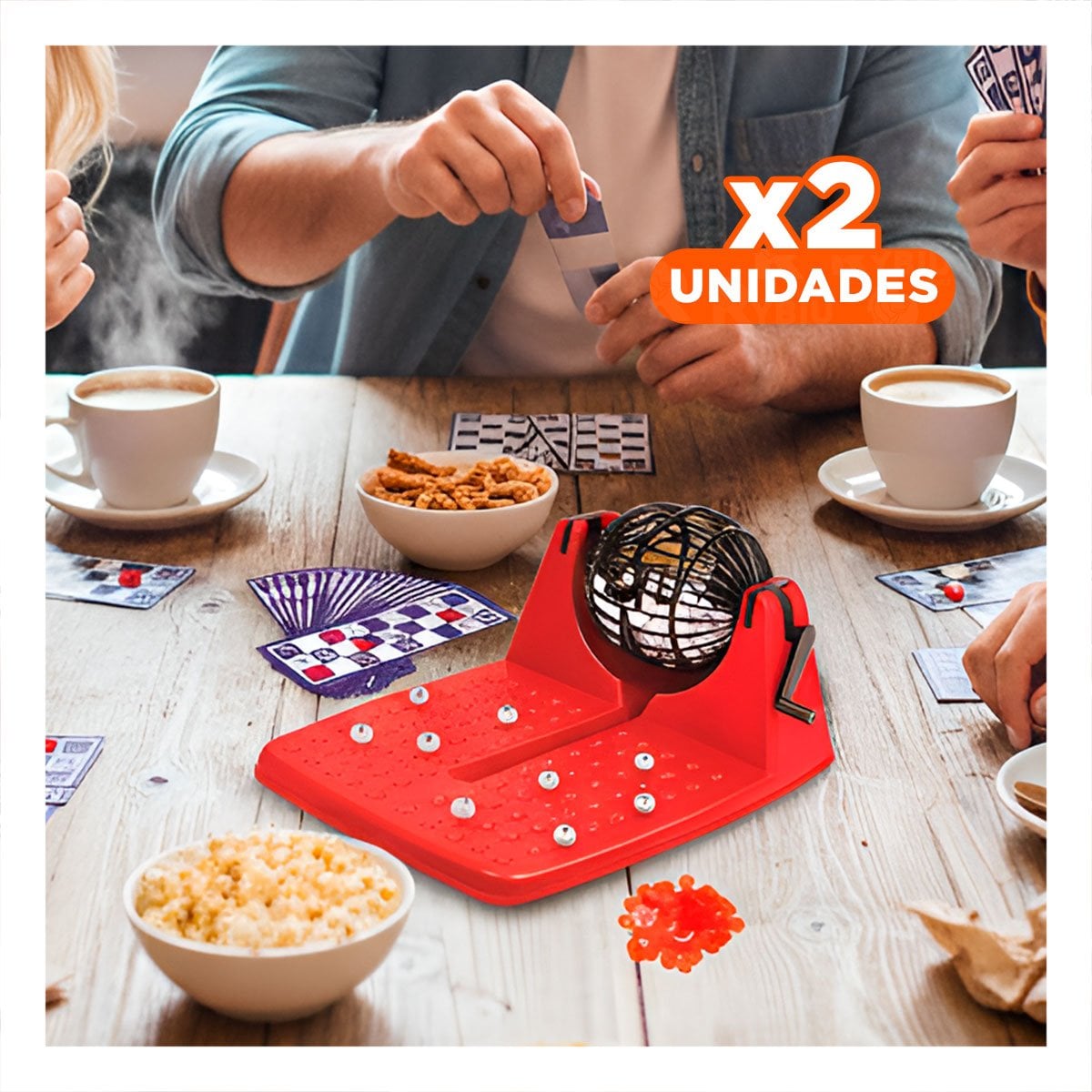 PACK2 KIT DE BINGO MACHINE ROJO PARA SORTEOS Y REUNIONES SOCIALES Y+REGALO STICKER - 1
