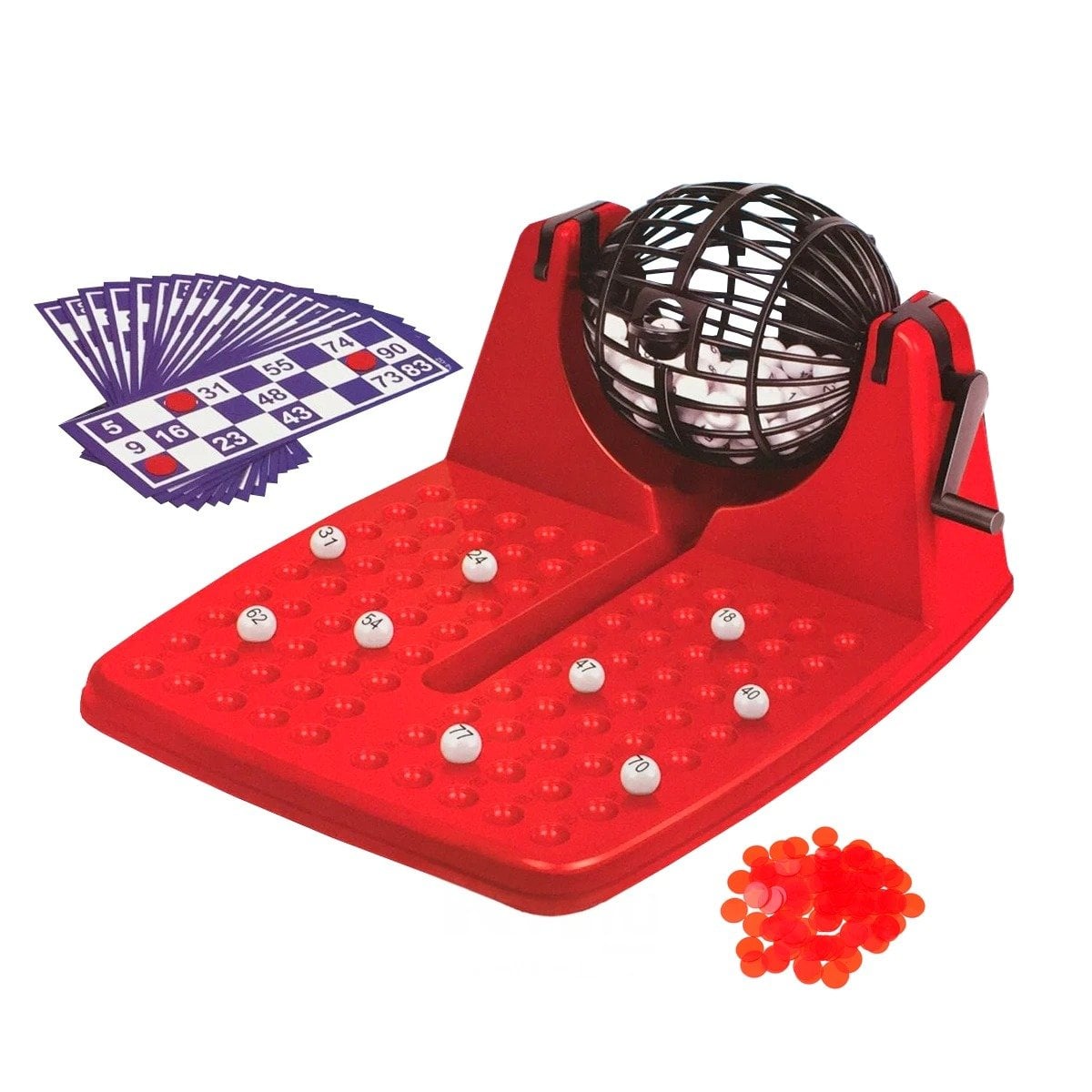 PACK2 KIT DE BINGO MACHINE ROJO PARA SORTEOS Y REUNIONES SOCIALES Y+REGALO STICKER - 2