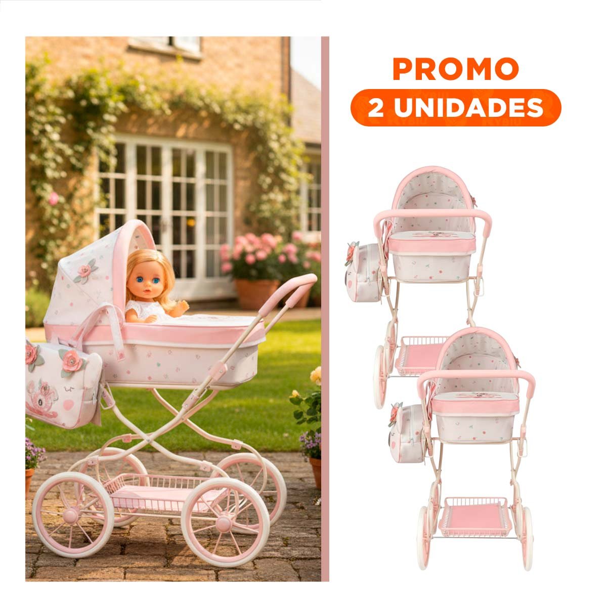 PACK2 ACCESORIO DE PASEO KOALA 42X80X80CM PLEGABLE PARA MUNECA - 1