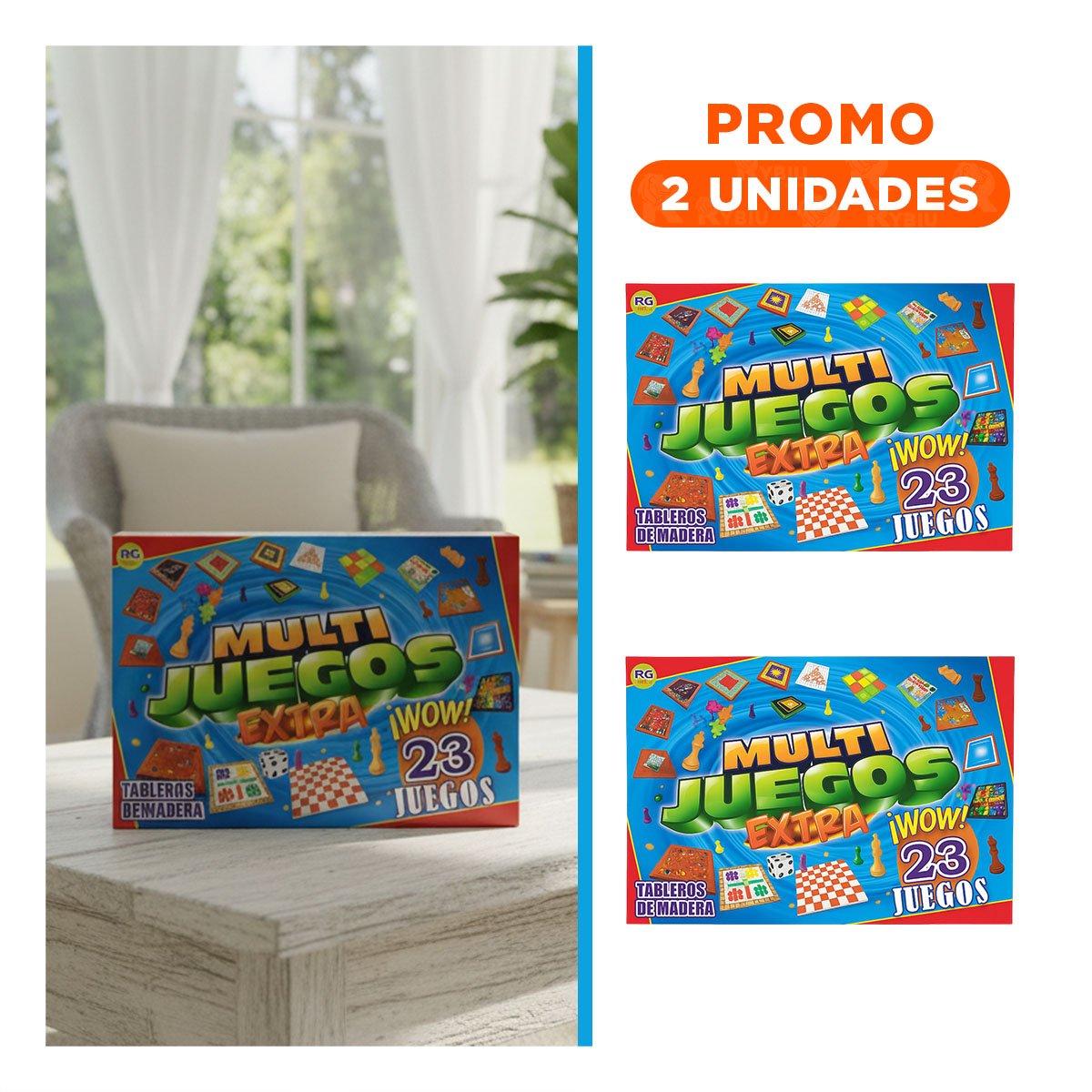 PACK2 TABLERO DE MESA MULTI JUEGOS EXTRA 23 JUEGOS PARA JUEGOS EN CASA - 1