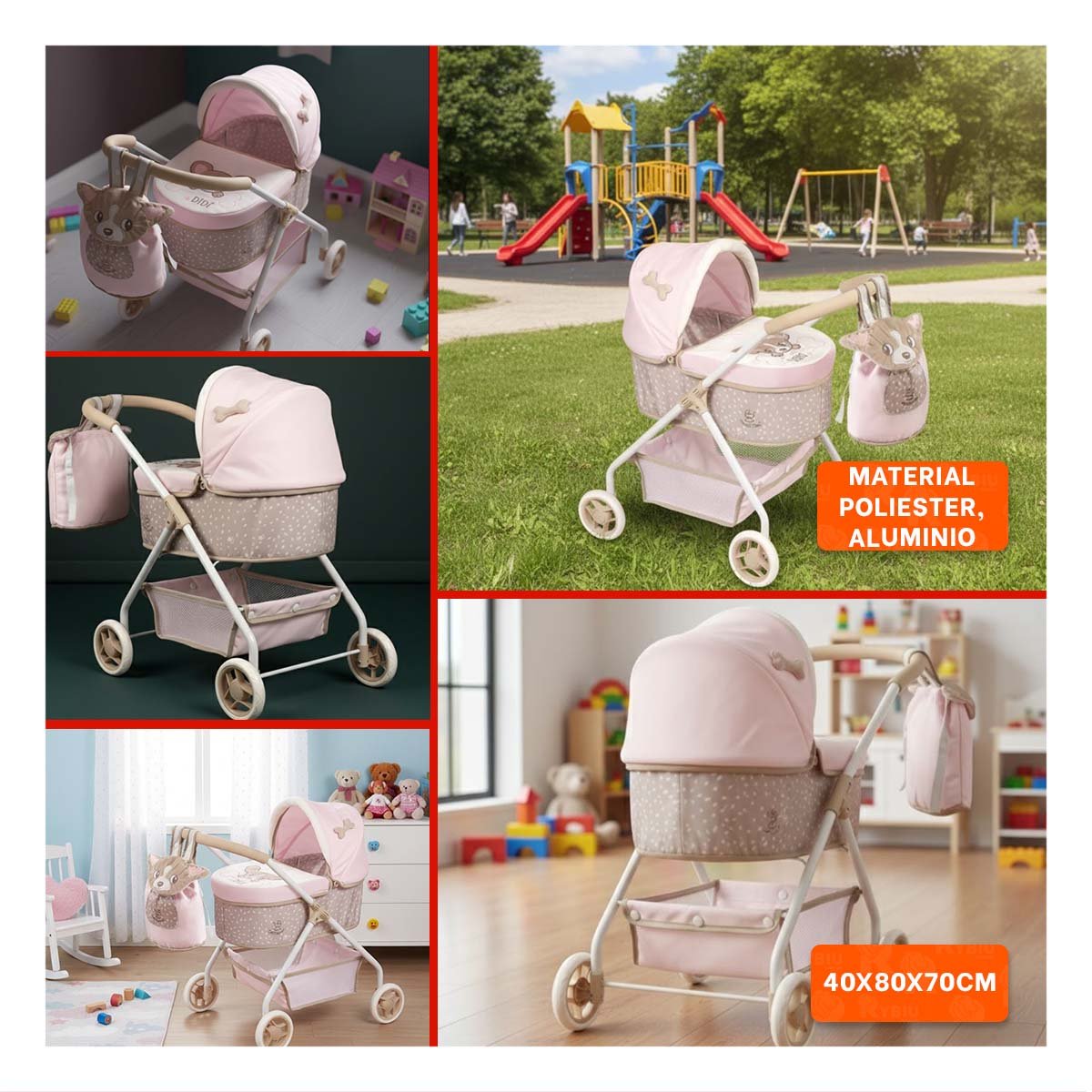 PACK2 TRANSPORTADOR INFANTIL DIDI 3 EN 1 40X80X70CM CON DISENO ADAPTABLE Y+PAPEL REGALO - 3
