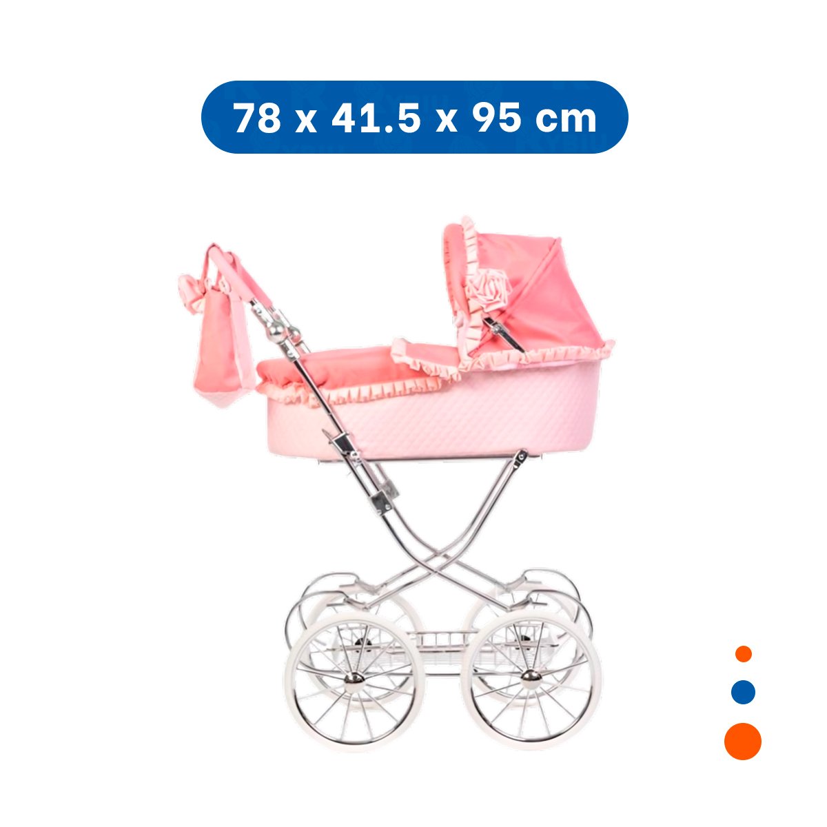 PACK2 PORTADOR DE MUNECA MODELO CLASICO ROSADO 78X41.5X95CM INFANTIL Y+REGALO STICKER - 4