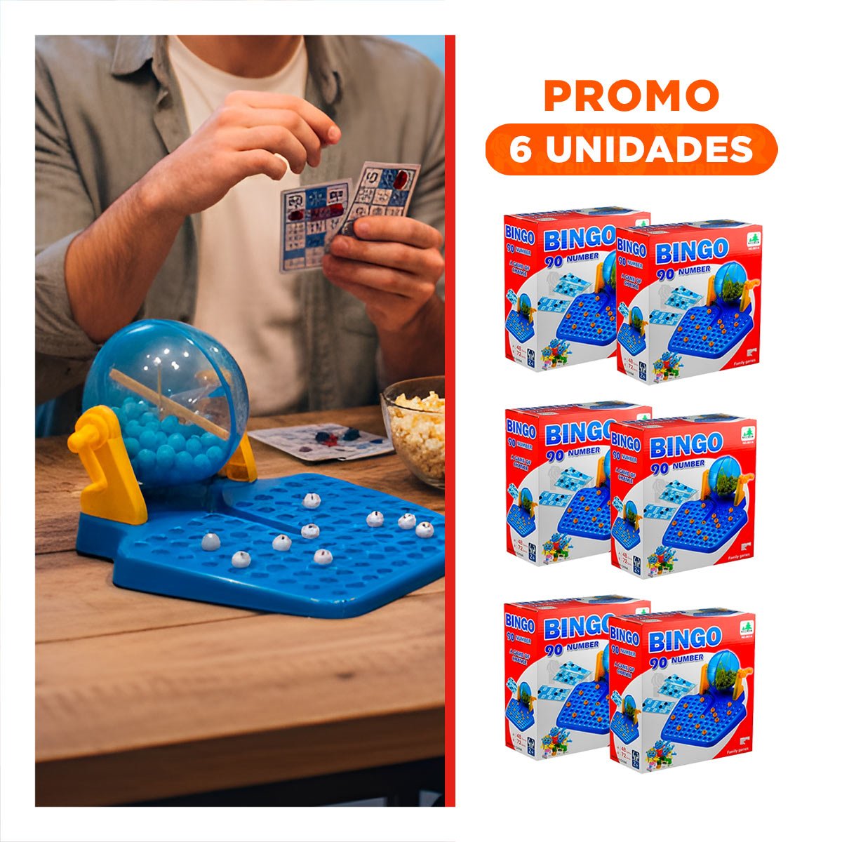 PACK6 ENTRETENIMIENTO DE MESA CON 90 NUMEROS Y 48 CARTAS CELESTE FAMILIAR - 1