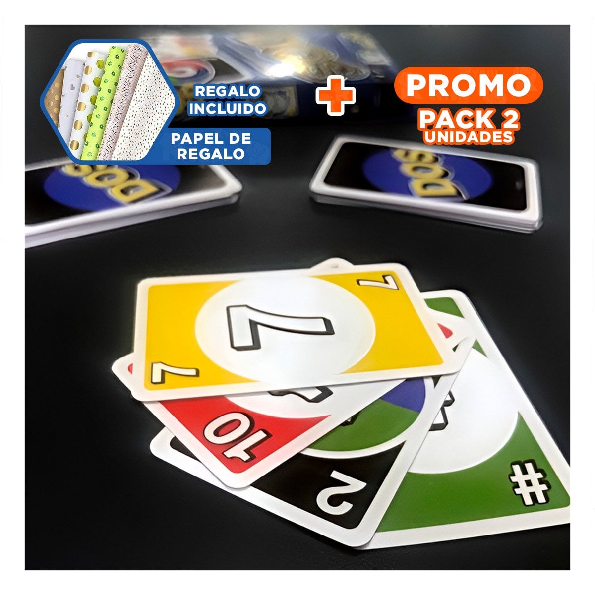 PACK2 ALTERNATIVA SOCIAL DE CARTAS PARA MESA FAMILIAR HOGAR CAJA PEQUENA Y+PAPEL REGALO - 1