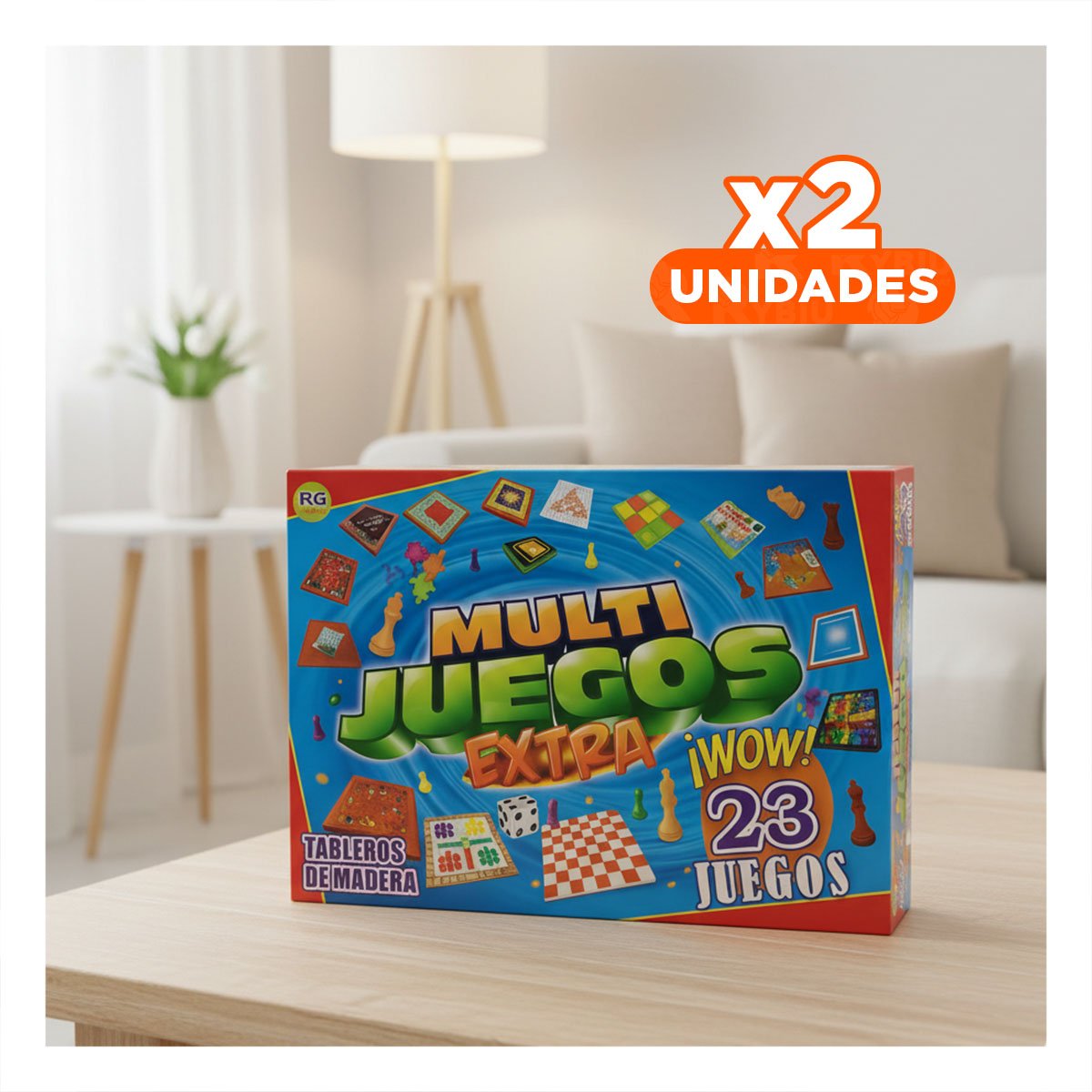 PACK2 PAQUETE DE MESA MULTI JUEGOS EXTRA 23 JUEGOS CLASICOS PARA HOGAR Y+REGALO STICKER - 1