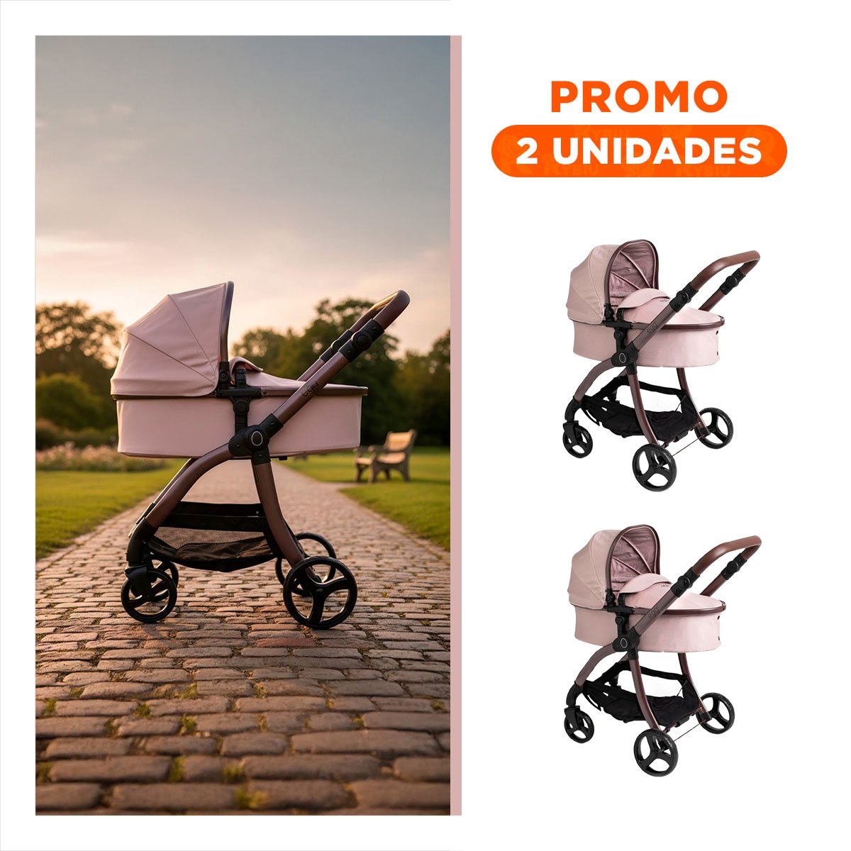 PACK2 ANDADOR DE MUÑECA CAPAZO VIOLETA CLARO 79X48X84CM PARA JUEGO DE DESPLAZAMIENTO - 1