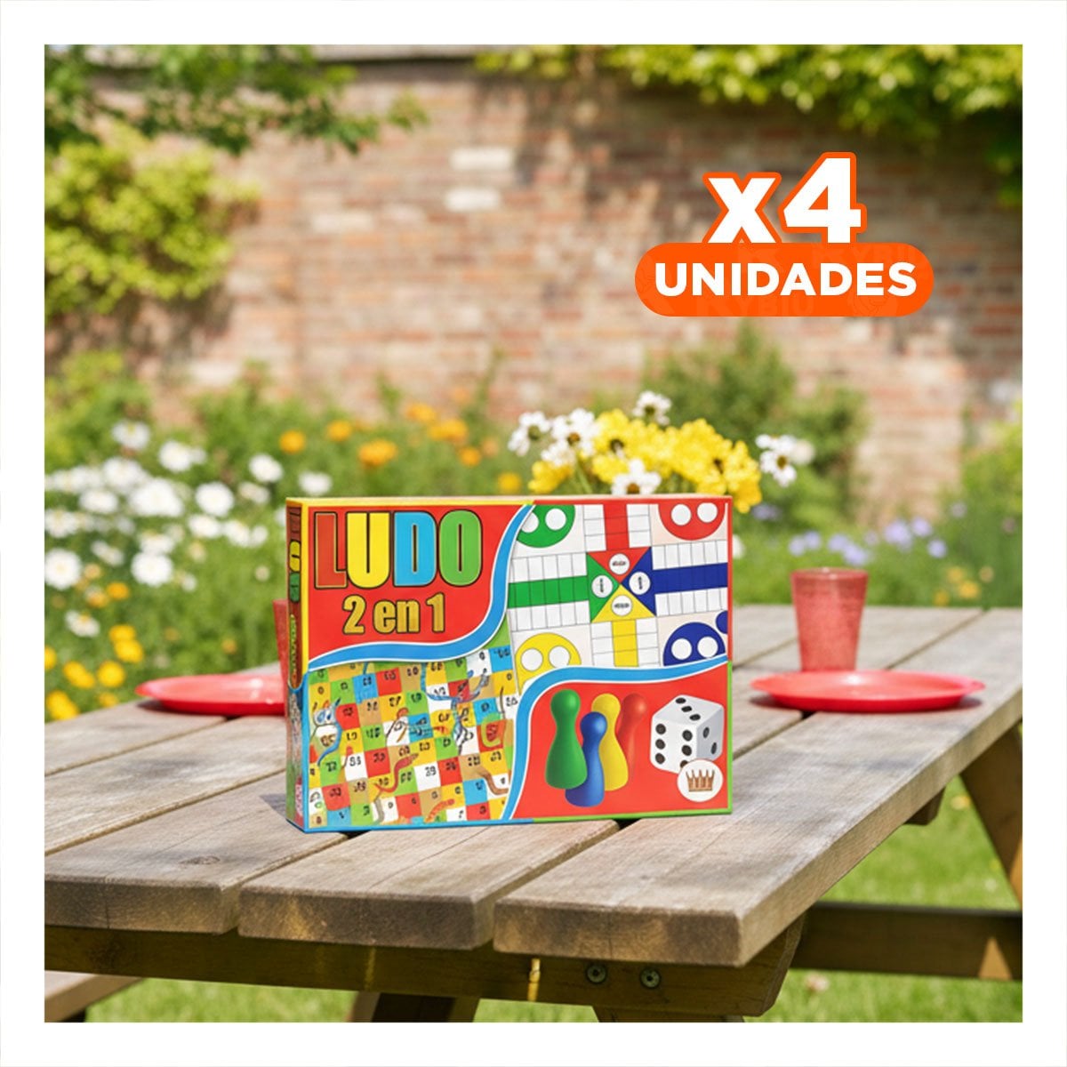 PACK4 PRODUCTO DE MESA LUDO 2 EN 1 FAMILIAR PARA JUEGOS CLASICOS EN CASA - 1