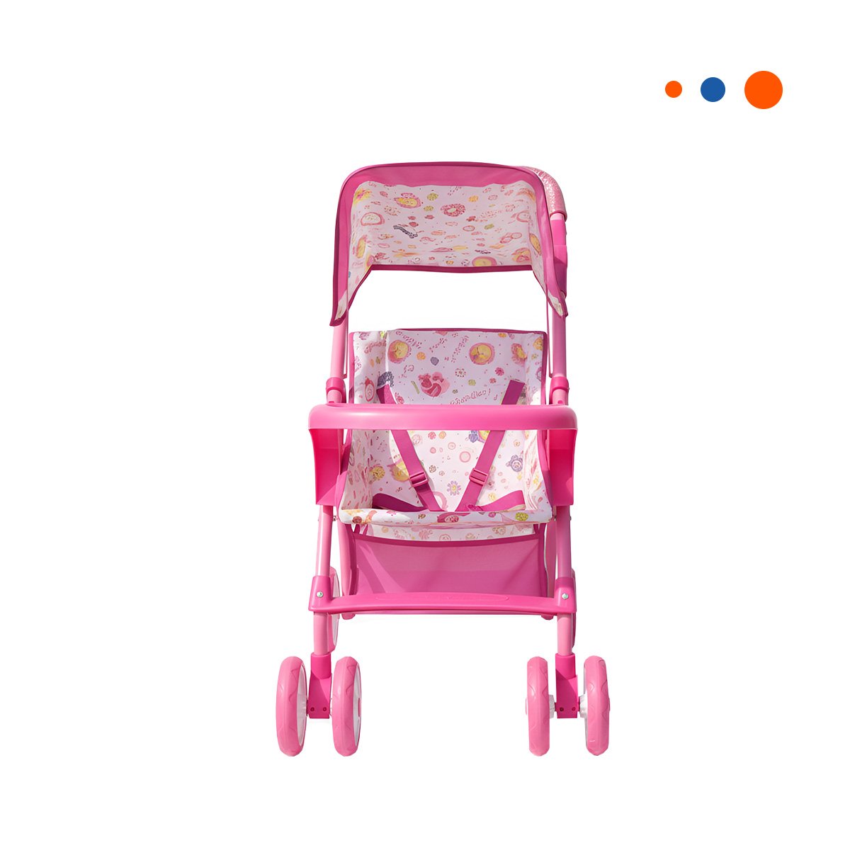 CARRO INFANTIL CON MOTIVOS FLORALES COLORES Y ACABADO ROSADO 68CM Y+REGALO STICKER - 3