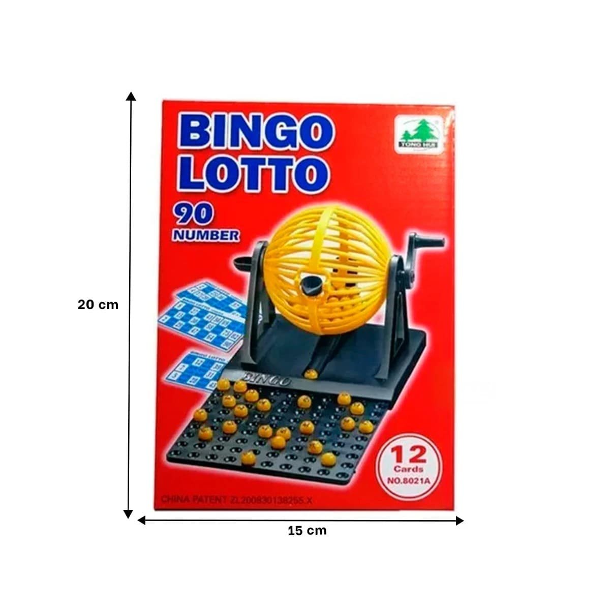 TABLERO TRADICIONAL BINGO LOTTO 90 NUMEROS CON 12 CARTAS ROJO PARA FAMILIA Y+REGALO STICKER - 4
