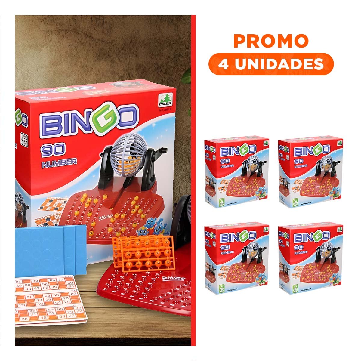 PACK4 CARTAS RECREATIVAS 90 NUMEROS Y 48 CARTAS ROJO Y NEGRO PARA DIVERSION Y+REGALO STICKER - 1