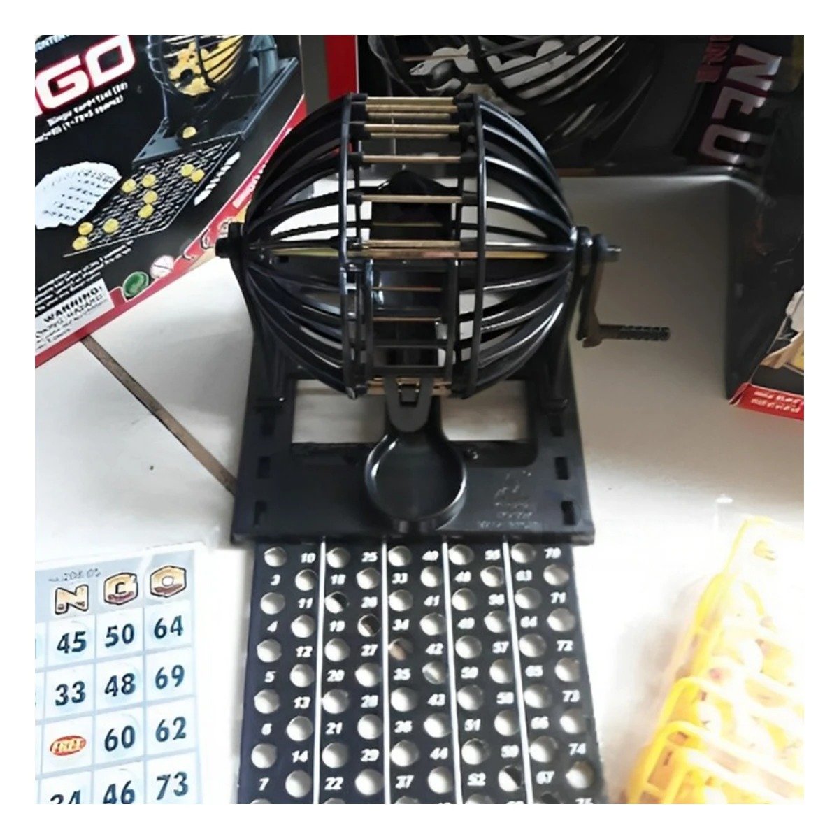 PACK4 KIT FAMILIAR BINGO MEDIANO CON CENTRO DE METAL NEGRO PARA CASA - 5