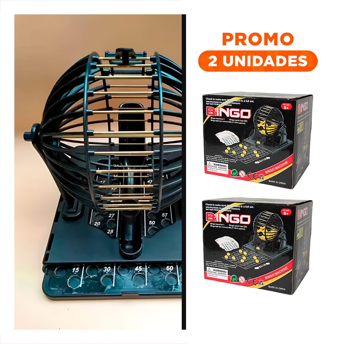 PACK2 TABLA PRACTICA BINGO MEDIANO CON CENTRO DE METAL NEGRO PARA USO DOMESTICO - 1