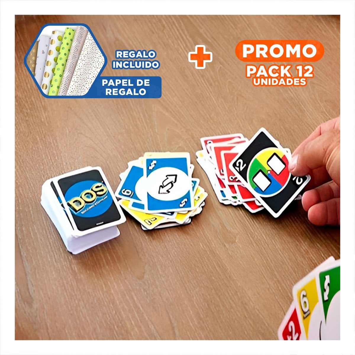 PACK12 EXPERIENCIA FAMILIAR DE CARTAS PARA MESA HOGAR CAJA PEQUENA Y+PAPEL REGALO - 1
