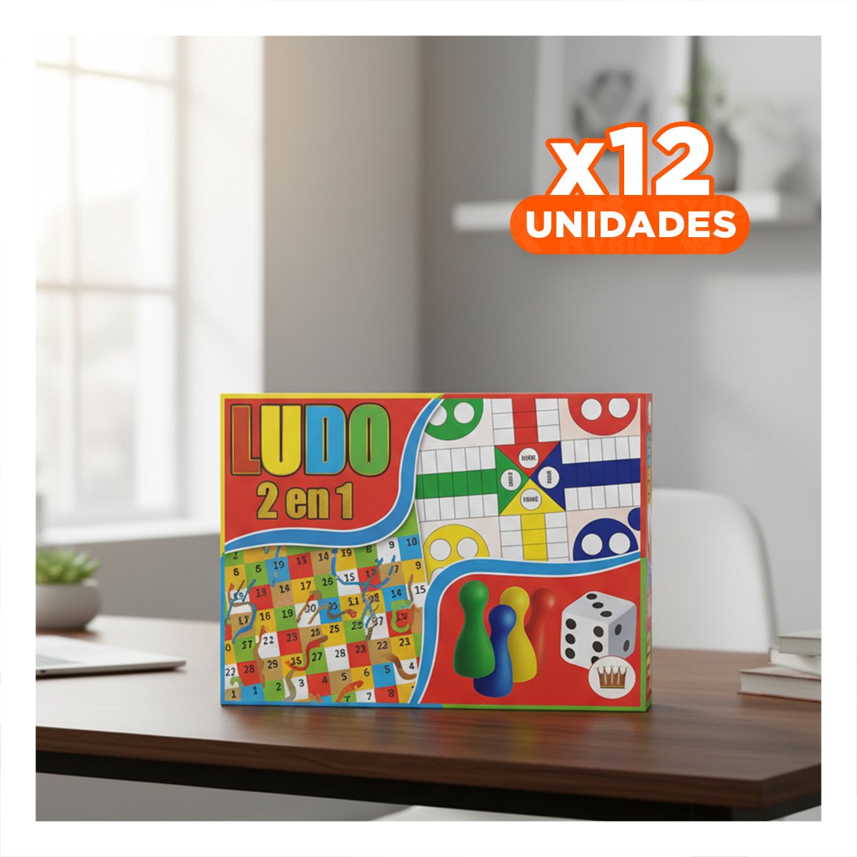 PACK12 SET DE MESA LUDO 2 EN 1 CLASICO PARA DIVERSION FAMILIAR EN HOGAR PERUANO - 1