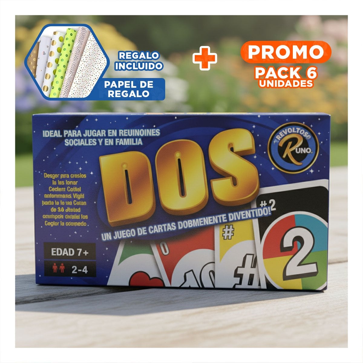 PACK6 FORMATO DE MESA DOS CAJA GRANDE PARA DIVERSION EN HOGAR Y+PAPEL REGALO - 1