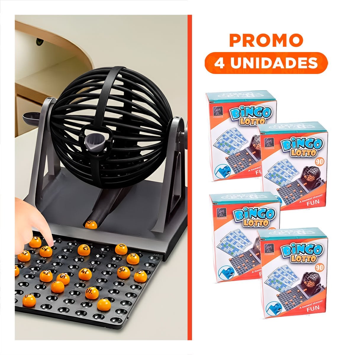 PACK4 TABLERO LOTTO MEDIANO EN EMPAQUE ROJO NEGRO PARA JUEGO COMPARTIDO Y+REGALO STICKER - 1