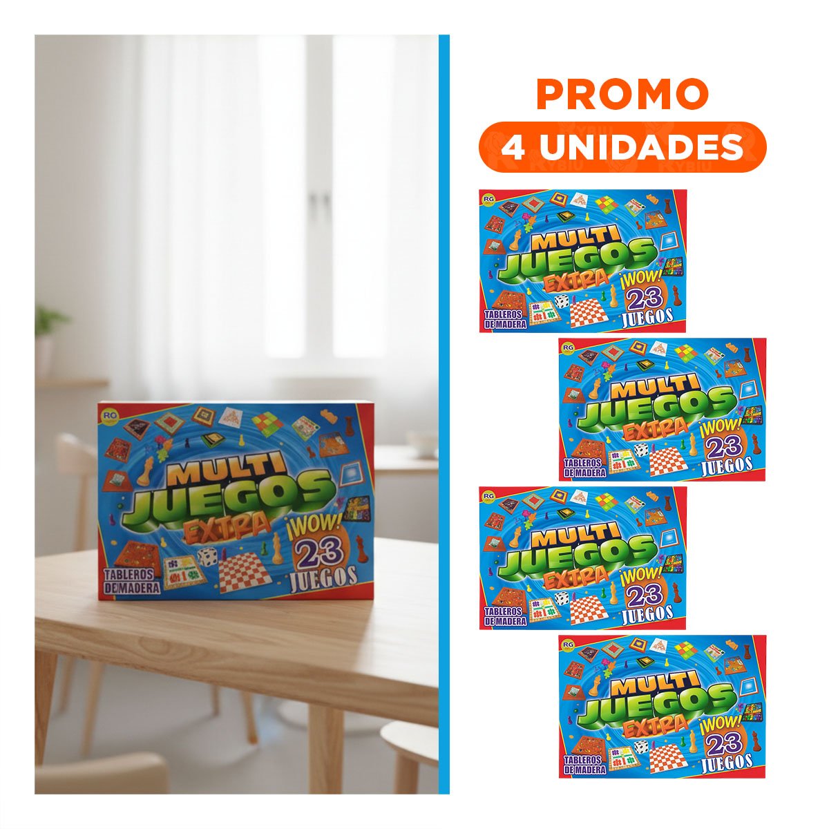 PACK4 PAQUETE DE MESA MULTI JUEGOS EXTRA 23 JUEGOS PARA COMPARTIR Y+REGALO STICKER - 1