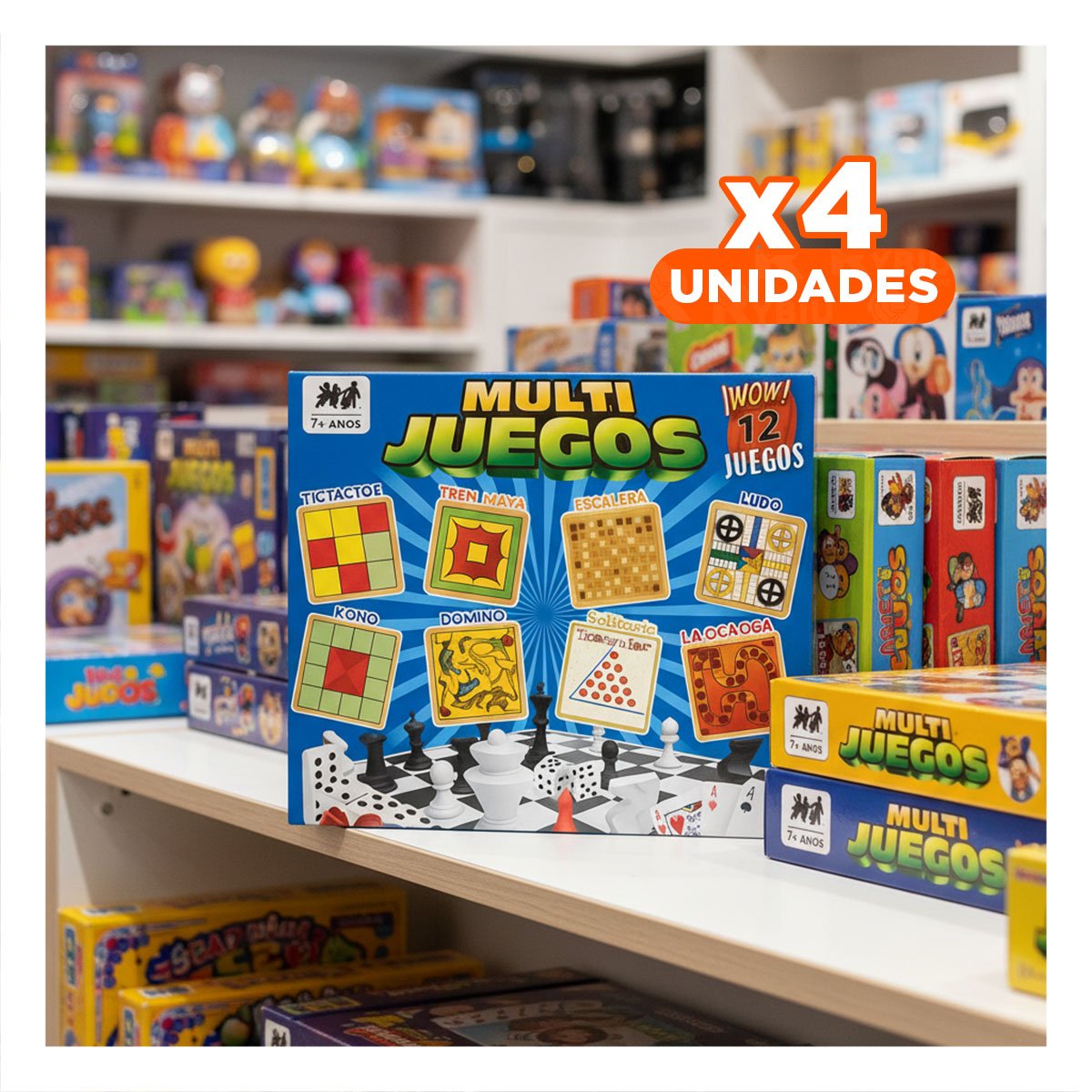 PACK4 TABLERO DE MESA MULTI JUEGOS 12 JUEGOS PARA REUNIONES EN HOGAR - 1
