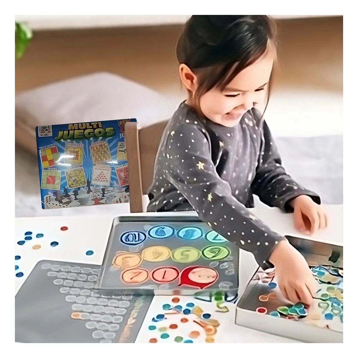PACK4 TABLERO DE MESA MULTI JUEGOS 12 JUEGOS PARA REUNIONES EN HOGAR - 5