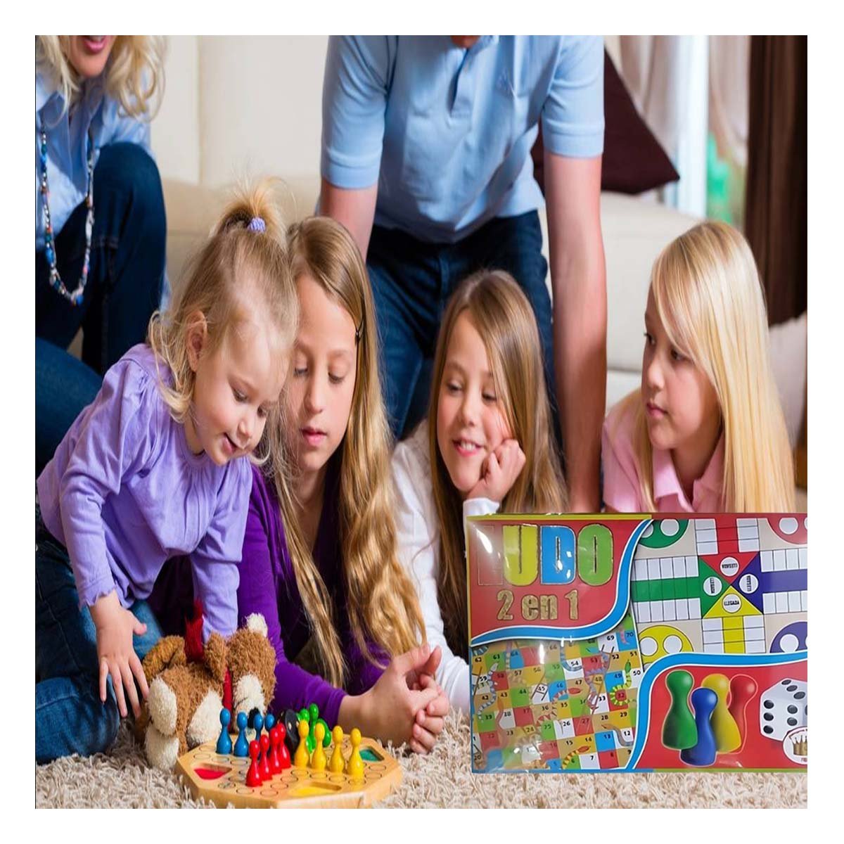 PACK4 ARTICULO DE MESA LUDO 2 EN 1 TRADICIONAL PARA DIVERSION FAMILIAR Y+PAPEL REGALO - 5