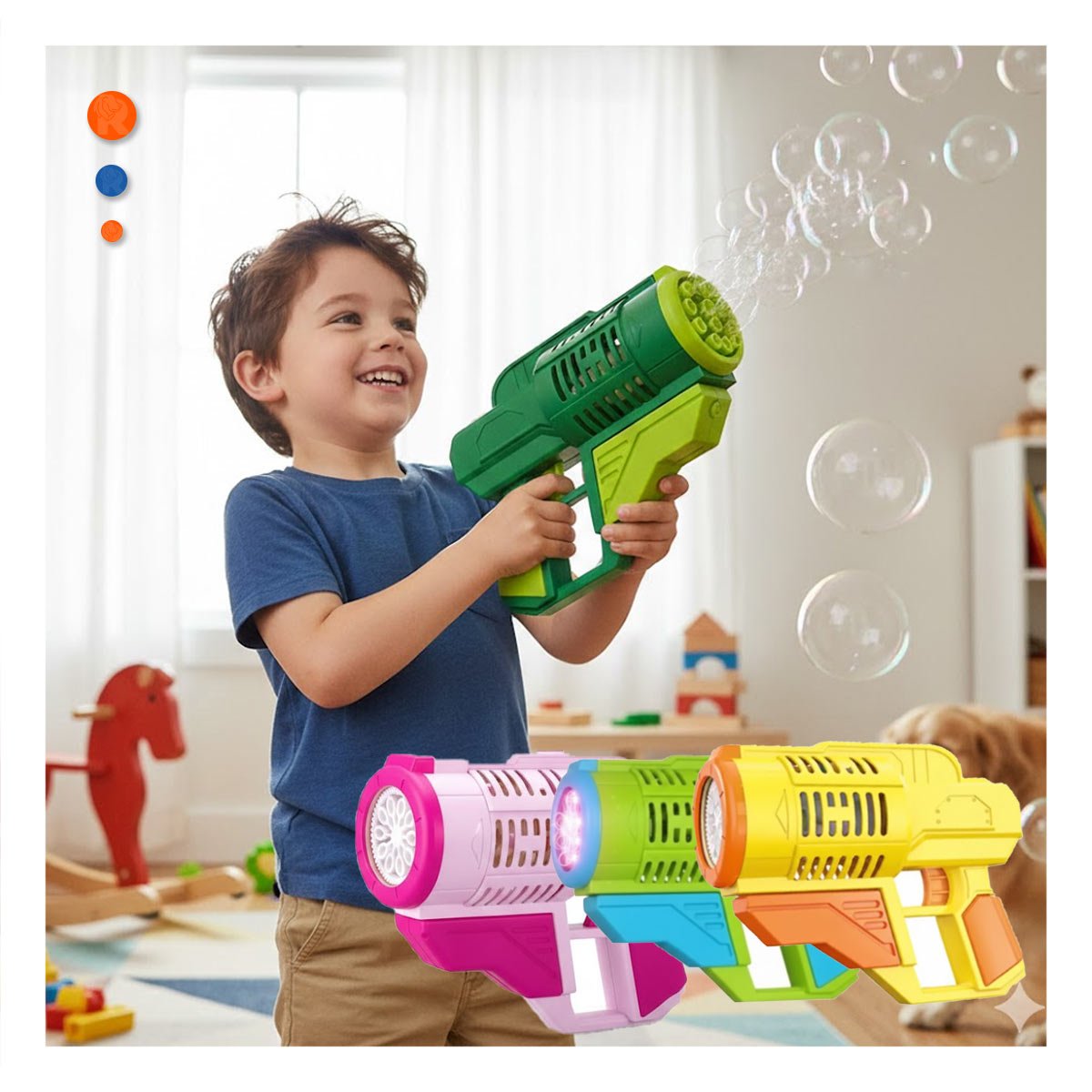 LANZADOR DE BURBUJAS CON MOCHILA PORTATIL DINOSAURIO VERDE PARA PATIO Y+PAPEL REGALO - 3