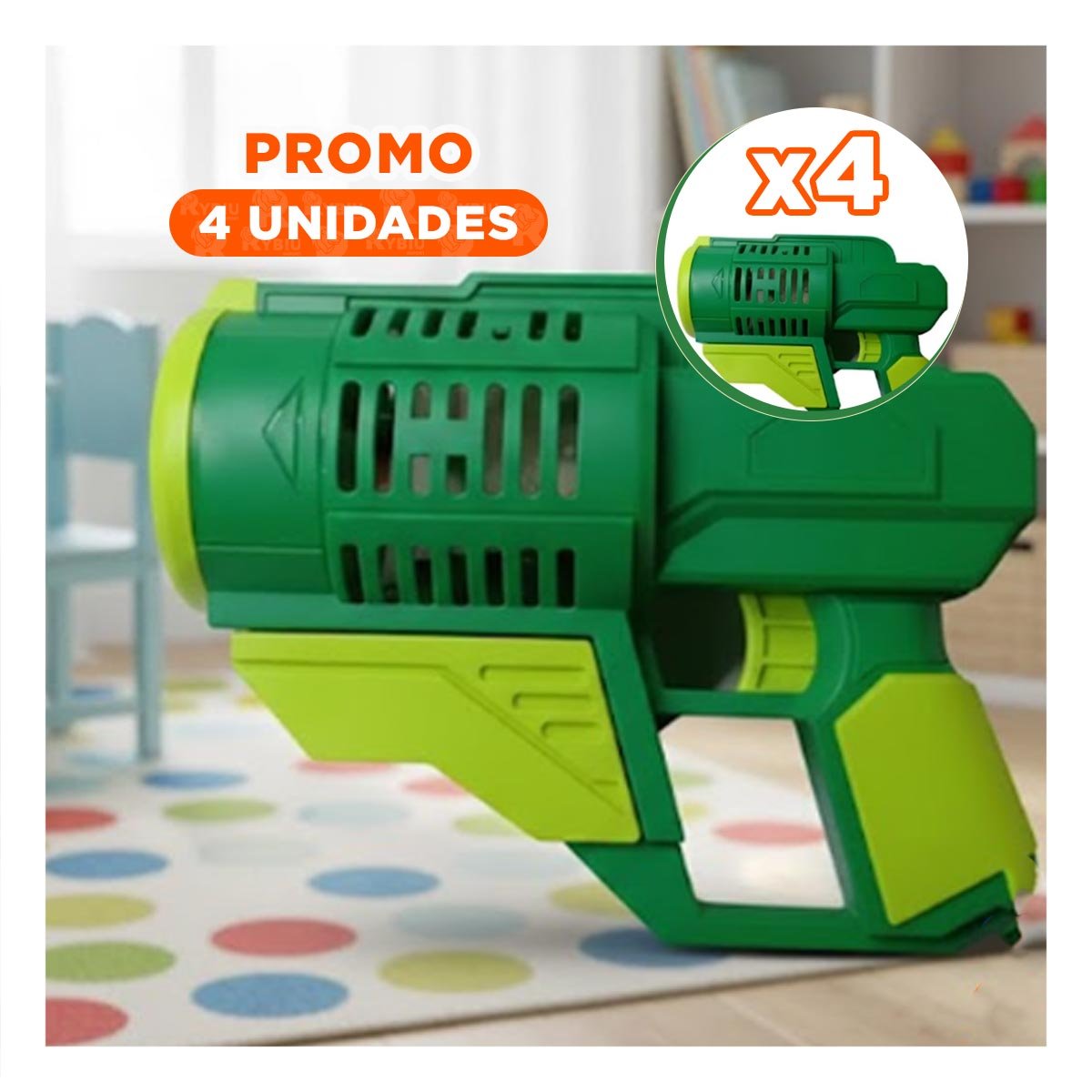 PACK4 GENERADOR DE BURBUJAS CON MOCHILA PORTATIL DINOSAURIO VERDE PARA PATIO DEL HOGAR - 1