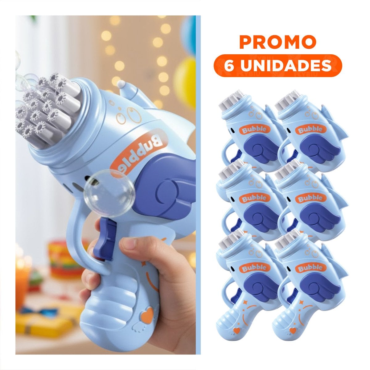 PACK6 CANON DE BURBUJAS INFANTIL PARA JUEGOS RECREATIVOS - 1