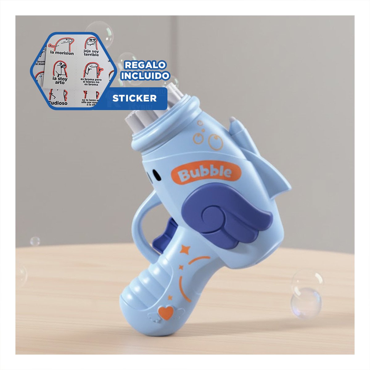 JUGUETE INFANTIL DE BURBUJAS PARA ACTIVIDADES RECREATIVAS Y+REGALO STICKER - 1
