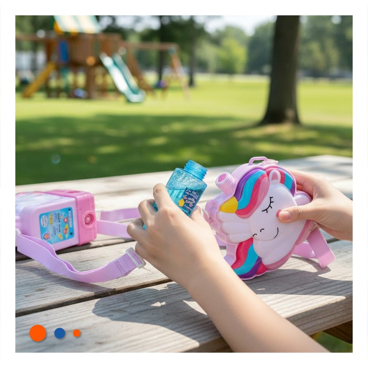 PACK4 DISPOSITIVO DE BURBUJAS CON MOCHILA PORTATIL ROSADO PARA JUEGOS Y+REGALO STICKER - 5