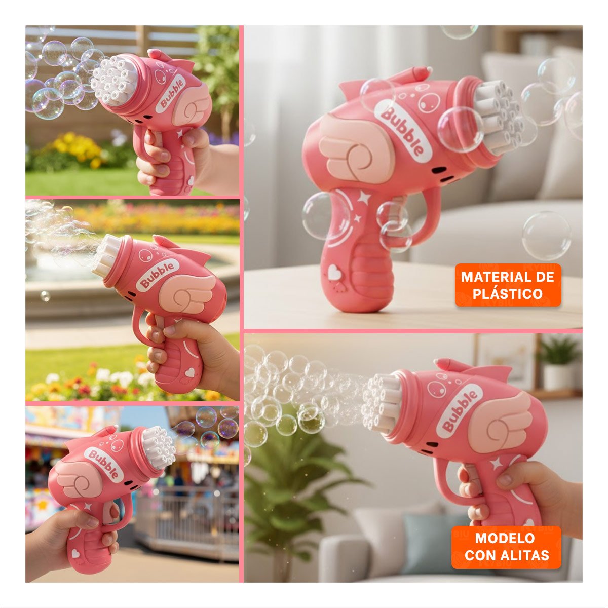 PACK6 CANON DE BURBUJAS PARA NINOS USO EXTERIOR Y+PAPEL REGALO - 3