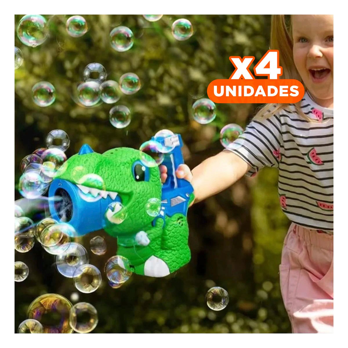 PACK4 DISPOSITIVO DE BURBUJAS CON DINOSAURIO CHICO PARA ACTIVIDAD INFANTIL - 1