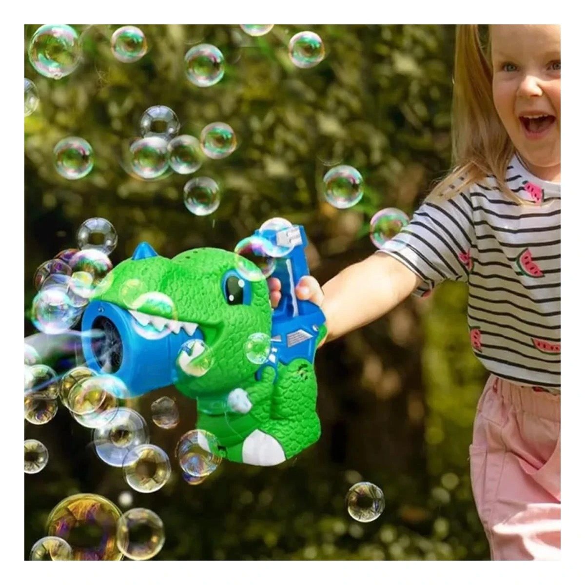 ACCESORIO DE BURBUJAS CON DINOSAURIO CHICO PARA INFANTES Y FAMILIA Y+LIGAS REGALO - 1