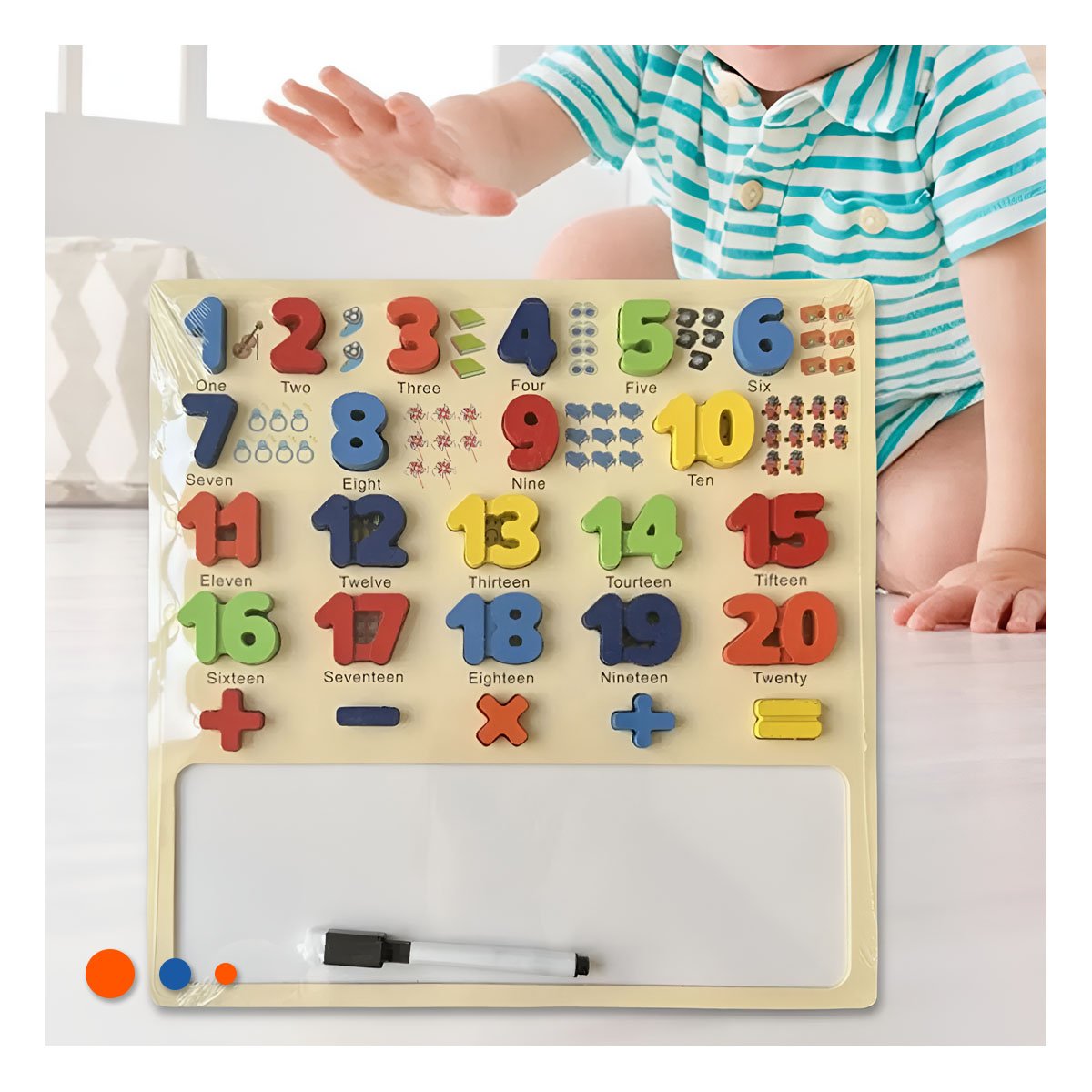 PRODUCTO EDUCATIVO CON PIZARRA NUMERICA PARA USO INFANTIL Y+POST IT - 2