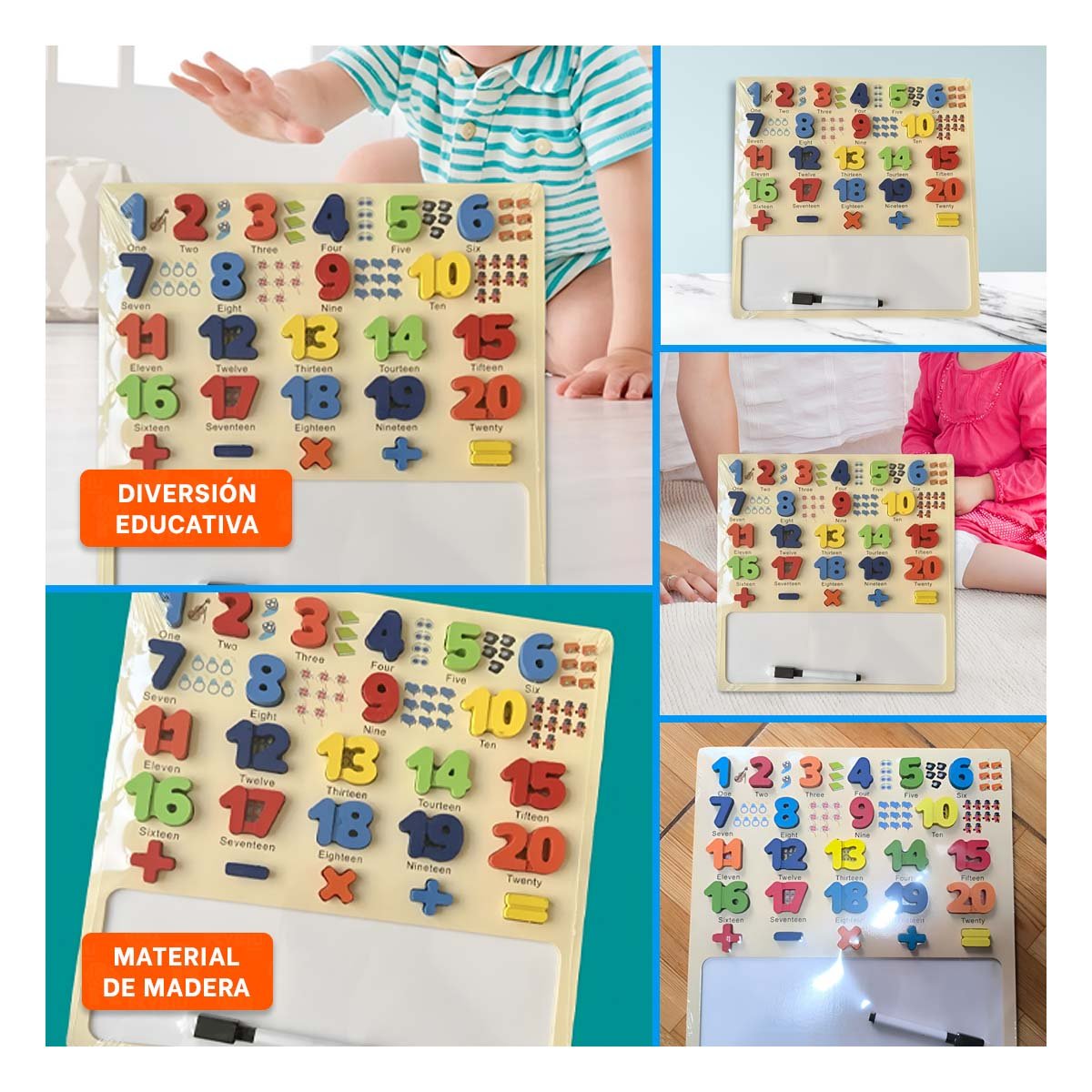 PRODUCTO EDUCATIVO CON PIZARRA NUMERICA PARA USO INFANTIL Y+POST IT - 5