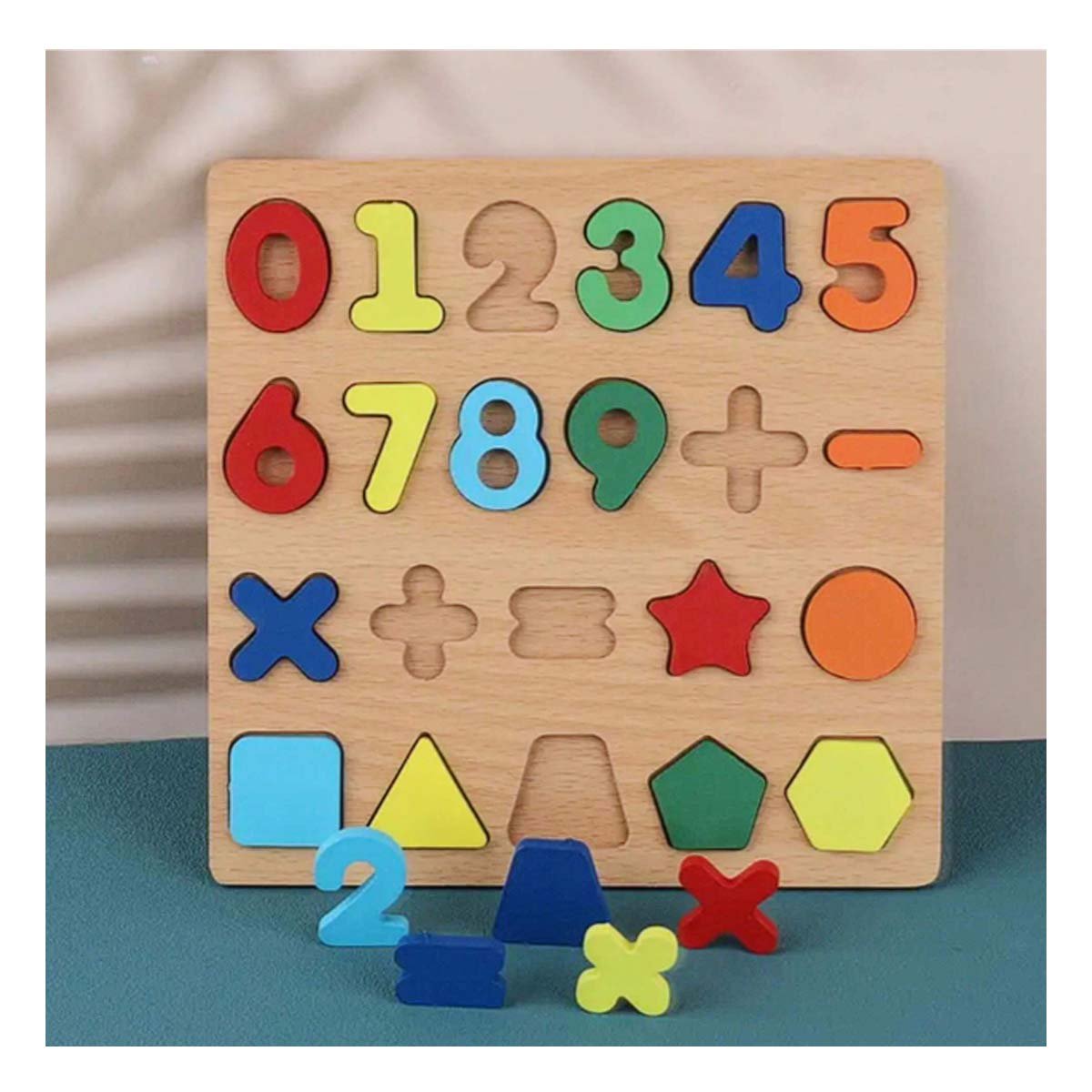 PACK4 DIDACTICO MULTICOLOR CON FONDO MADERA PARA NUMEROS Y FIGURAS INFANTILES - 5