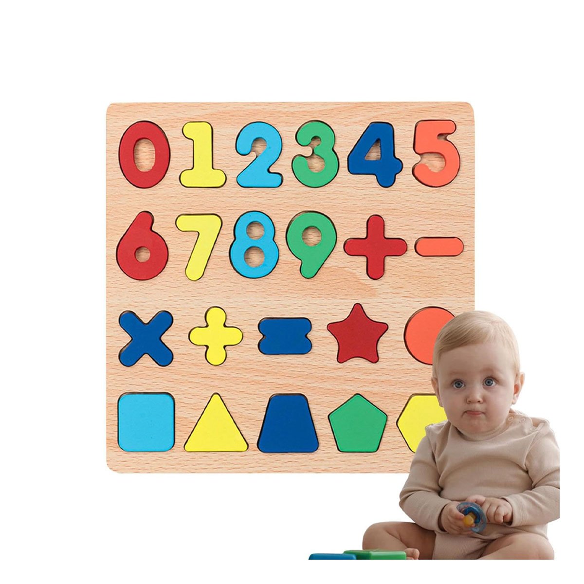 PACK6 LUDICO MULTICOLOR CON FONDO MADERA PARA NUMEROS Y FIGURAS Y+REGALO STICKER - 2