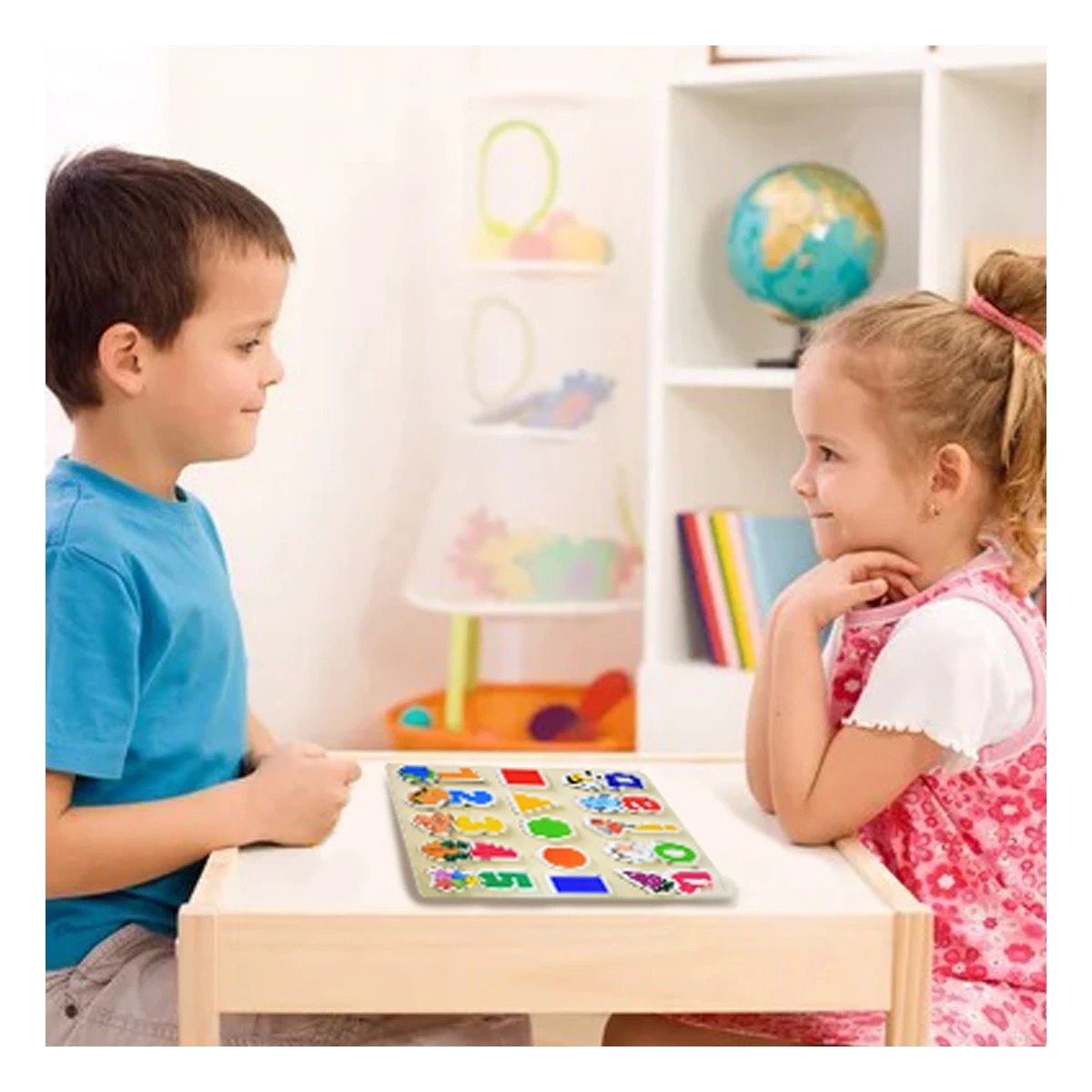 PACK12 TABLERO INTERACTIVO INFANTIL CON FIGURAS GEOMETRICAS Y 25 PIEZAS Y+PAPEL REGALO - 3