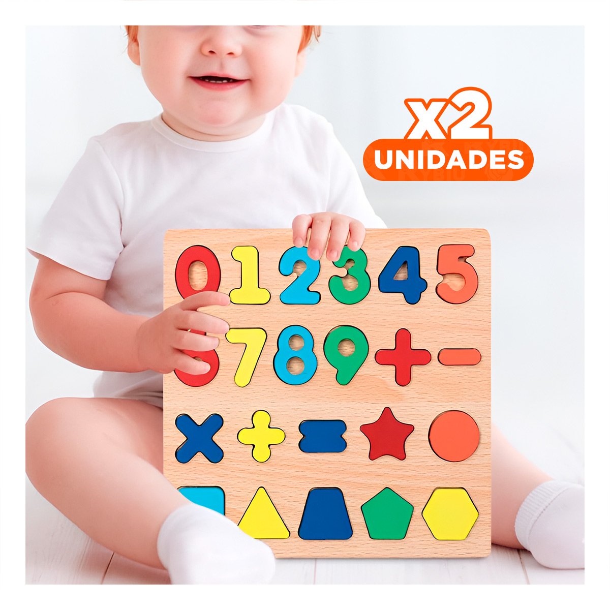 PACK2 ENCAJE ESCOLAR MULTICOLOR CON FONDO MADERA PARA DESARROLLO COGNITIVO Y+REGALO STICKER - 1
