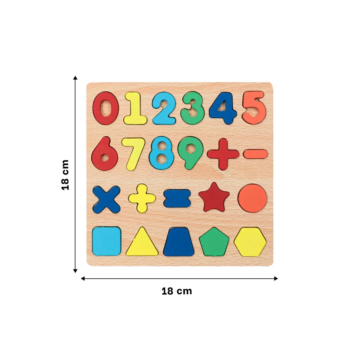ENCAJE EDUCATIVO MULTICOLOR CON FONDO MADERA PARA NUMEROS Y FORMAS Y+LIGAS REGALO - 4