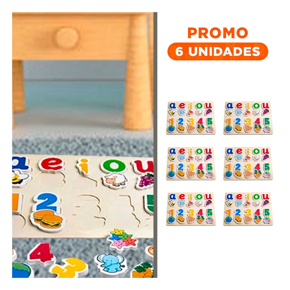 PACK6 ROMPECABEZAS DIDACTICO CON NUMEROS, FIGURAS Y COLORES - 1