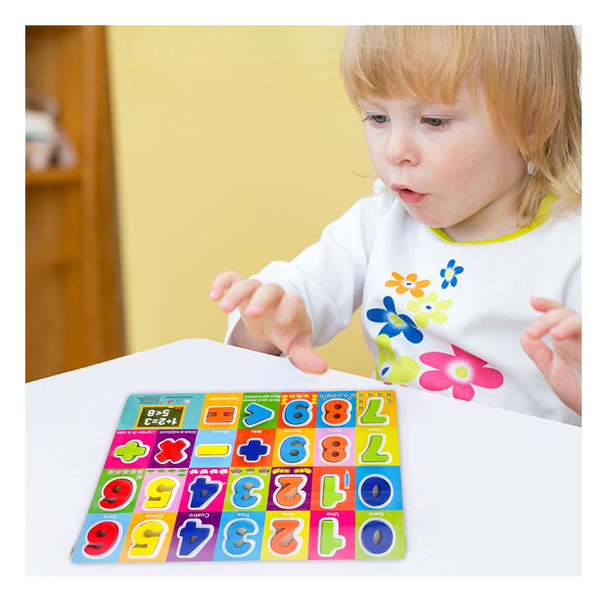 PACK12 LUDICO NUMEROS Y SIGNOS MULTICOLOR CON FONDO CUADROS DIDACTICO Y+REGALO STICKER - 3