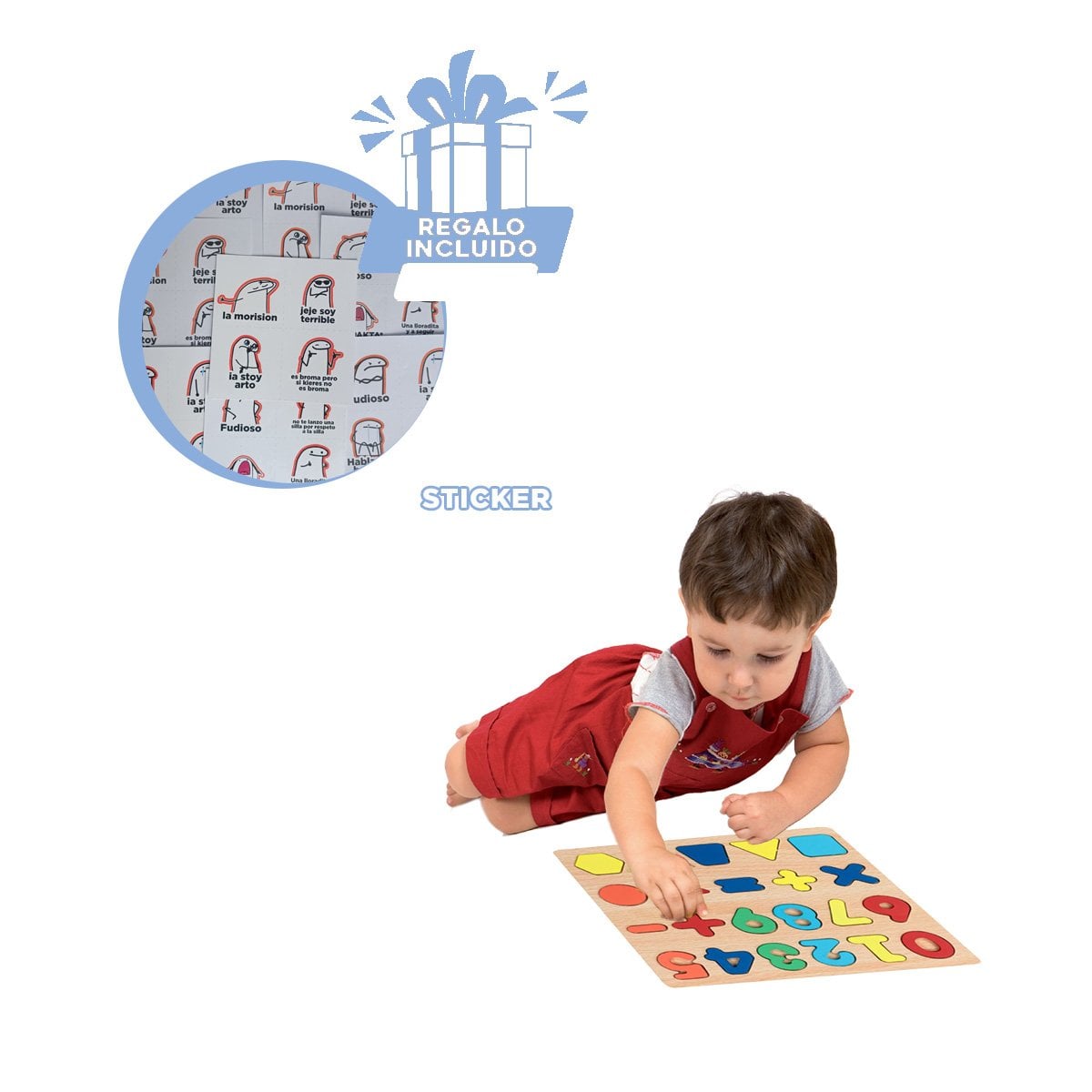 TABLERO ESCOLAR MULTICOLOR CON FONDO MADERA PARA DESARROLLO INFANTIL Y+REGALO STICKER - 1