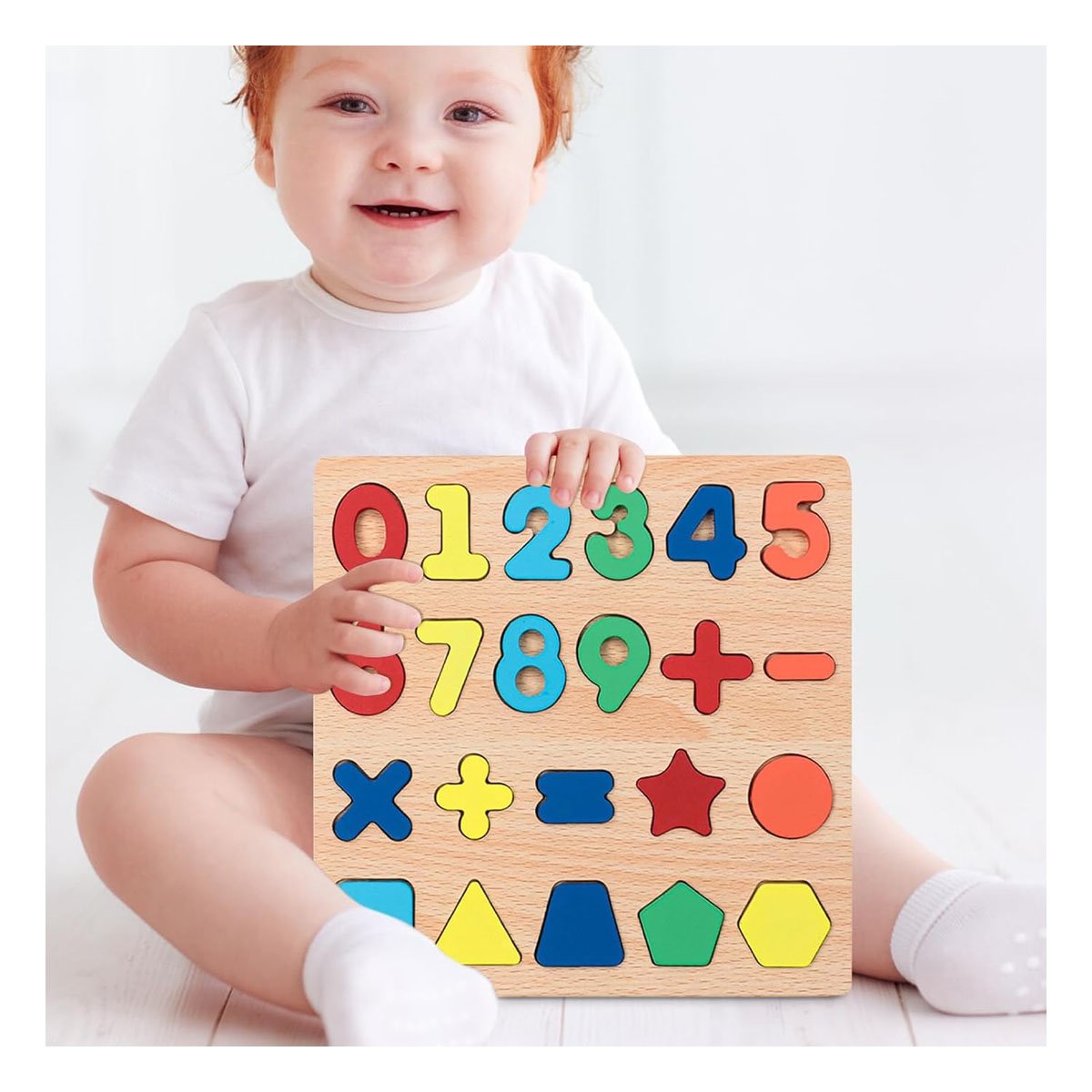 PACK4 DIDACTICO INFANTIL MULTICOLOR CON FONDO MADERA PARA APRENDER FORMAS Y+PAPEL REGALO - 5