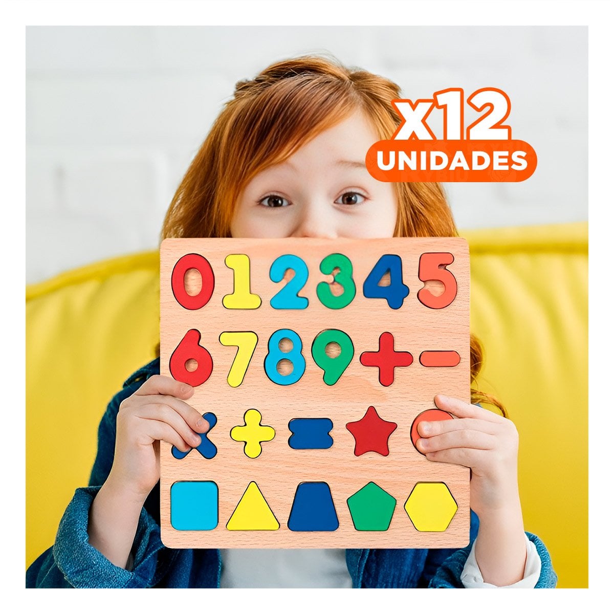 PACK12 LUDICO INFANTIL MULTICOLOR CON FONDO MADERA PARA APRENDIZAJE VISUAL - 1