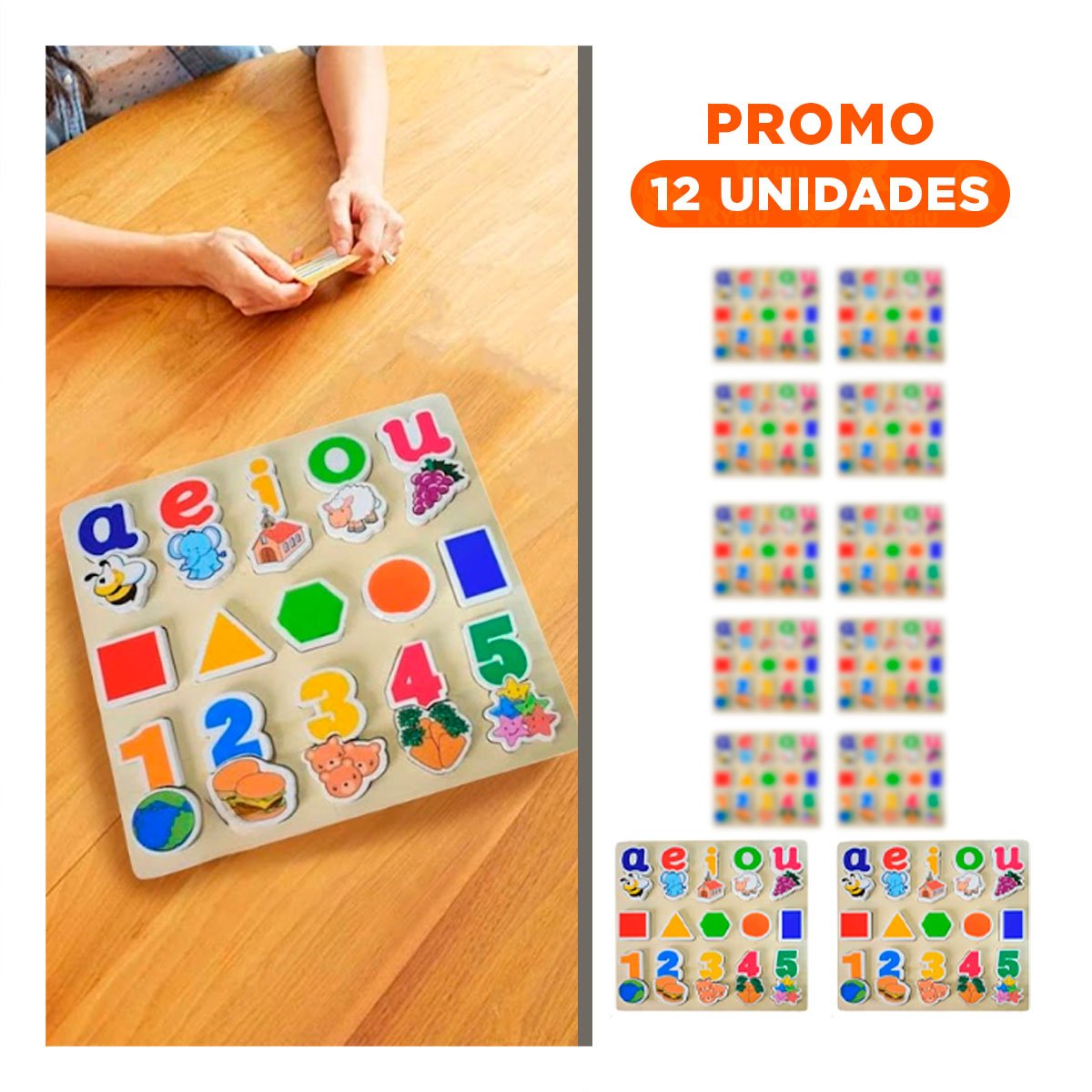PACK12 ROMPECABEZA DIVERTIDO INFANTIL CON FIGURAS GEOMETRICAS Y 25 PIEZAS Y+REGALO STICKER - 1