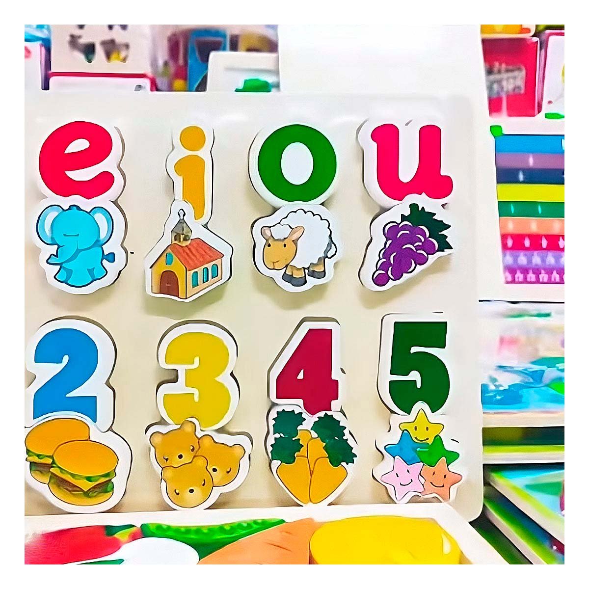 PACK12 SET INTERACTIVO DE ROMPECABEZAS CON VOCALES Y FIGURAS Y+PAPEL REGALO - 5